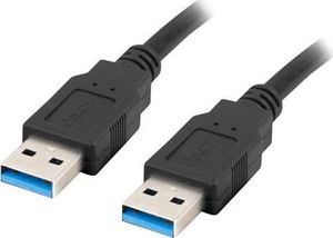 Kabel USB Lanberg USB-A - USB-A 1.8 m Czarny (CA-USBA-30CU-0018-BK) 1