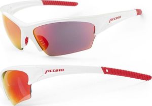 Accent Okulary Accent Racer biało-czerwone 2 pary soczewek uniwersalny 1