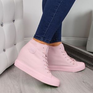 Big Star Trampki na koturnie sneakersy różowe Big Star FF274A196 37 3