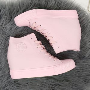 Big Star Trampki na koturnie sneakersy różowe Big Star FF274A196 37 4