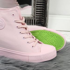 Big Star Trampki na koturnie sneakersy różowe Big Star FF274A196 37 5