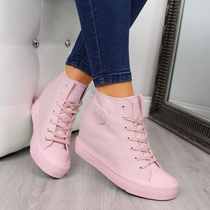 Big Star Trampki na koturnie sneakersy różowe Big Star FF274A196 37 6