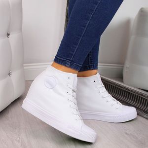 Big Star Trampki na koturnie sneakersy białe Big Star FF274A192 36 3