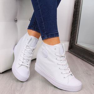 Big Star Trampki na koturnie sneakersy białe Big Star FF274A192 36 6