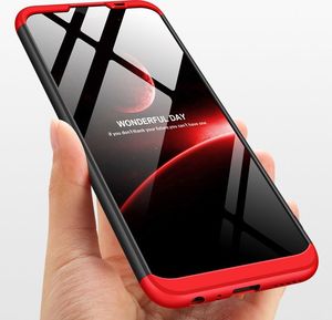 GKK GKK 360 Protection Case etui na całą obudowę przód + tył Xiaomi Redmi Note 8T czarno-czerwony uniwersalny 4