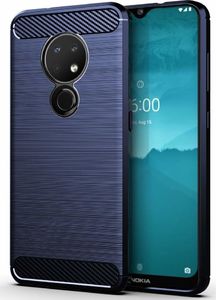 Hurtel Carbon Case elastyczne etui pokrowiec Nokia 7.2 / Nokia 6.2 niebieski uniwersalny 1