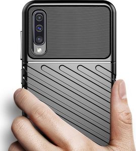Hurtel Thunder Case elastyczne pancerne etui pokrowiec Samsung Galaxy A50 niebieski uniwersalny 4