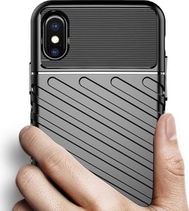 Hurtel Thunder Case elastyczne pancerne etui pokrowiec iPhone XS / iPhone X czarny uniwersalny 4
