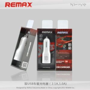 Ładowarka Remax samochodowa 2.1 A,1x port USB 1.0 A, 1x port USB 2.1 A biala 2