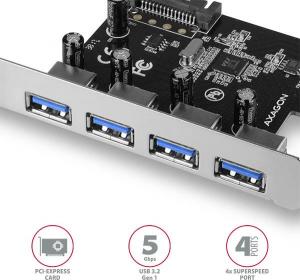 Kontroler Axagon PCIe 2.0 x1 - 4x USB 3.0 (PCEU-430VL) 2