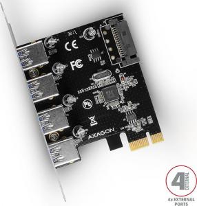 Kontroler Axagon PCIe 2.0 x1 - 4x USB 3.0 (PCEU-430VL) 3
