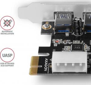 Kontroler Axagon PCIe 2.0 x1 - 2x USB 3.0 (PCEU-232VL) 4
