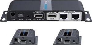 PremiumCord PREMIUMCORD HDMI 1-2 splitter+extender po CAT6/6a/7, FULL HD, 3D 5