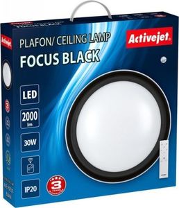 Lampa sufitowa Activejet Plafon LED Activejet AJE-FOCUS Black + pilot 1