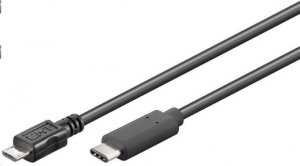 Kabel USB PremiumCord USB-C - microUSB 0.6 m Czarny (ku31cb06bk) 1