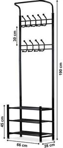 Goodhome Wieszak na ubrania +szafka regał półka na buty Goodhome 4