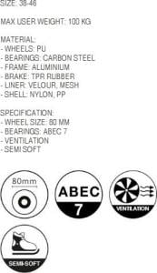 Rolki Hi-Tec SOLTIS rekreacyjne czarne r. 43 4