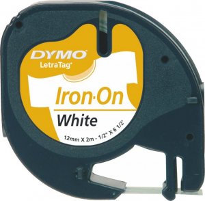 Dymo Dymo oryginalny taśma do drukarek etykiet, Dymo, S0718850, czarny druk/biały podkład, 2m, 12mm, LetraTag taśma metalizowana 2