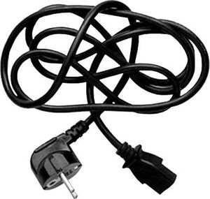 Kabel zasilający Logo Kabel sieciowy 230V zasilacz, CEE7 (widelec)-C13, 2m, VDE approved, czarny, Logo, 5 pack (economy), cena za 1 kus 1