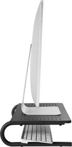 Podstawa pod monitor, miejsce na klawiaturę, czarny, stal, 20 kg nośność 4