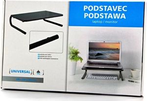 Podstawa pod monitor, miejsce na klawiaturę, czarny, stal, 20 kg nośność 8