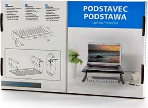 Podstawa pod monitor, miejsce na klawiaturę, czarny, stal, 20 kg nośność 9