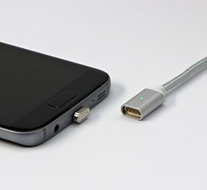 USB (2.0) Redukcja, Magnetický konec-USB micro (2.0) M, 0, srebrna, redukcja do kabla magnetycznego 3