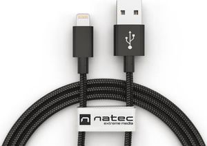 Kabel USB Natec USB-A - Lightning 1.5 m Czarny (NKA-1537) 1