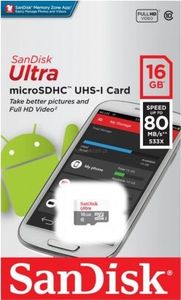 Karta SanDisk Ultra MicroSDHC 16 GB Class 10 UHS-I  (MICROSD_16GB) 1