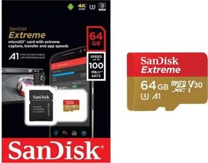 Karta SanDisk Extreme MicroSDXC 64 GB Class 10 UHS-I/U3 A1 V30 (MICROSD_64GB_U3) 1