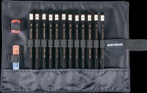 Koh I Noor Zestaw ołówków w czarnym piórniku 8B-2H 12 sztuk 1