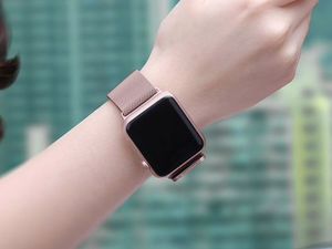 Alogy Bransoleta Milanese pasek Alogy do Apple Watch 1/2/3/4/5 38/40mm różowa uniwersalny 4