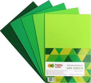 Happy Color Arkusze piankowe A4 5 kolorów Mix Green mix 1