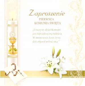 Top Graphic Zaproszenie brokat Komunia (10szt.) 1