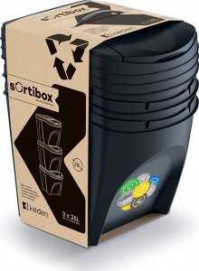 Kosz na śmieci Prosperplast Sortibox do segregacji 3 x 25L czarny (IKWB25S3-S433) 1