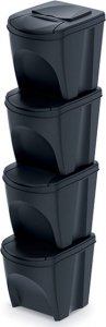Kosz na śmieci Prosperplast Sortibox do segregacji 4 x 25L czarny (IKWB25S4-S433) 1