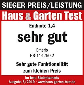 Blender Emerio Emerio Stabmixer Set,Edelstahlmesser,Abnehmb.Mixstab,Schneeb 7