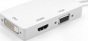 Adapter AV Techly DisplayPort - HDMI - D-Sub (VGA) biały (IADAP-DP-COMBOF2) 2