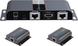 System przekazu sygnału AV Techly Techly HDMI 1x2 Extender/Splitter Set mit IR über RJ45 500m 1