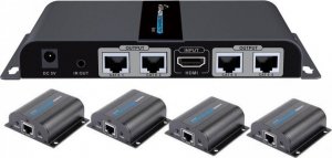 System przekazu sygnału AV Techly Extender Splitter HDMI 1x4 1080p60Hz po Skrętce Cat6 do 40m (IDATA EX-HL41TY) 1