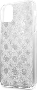 Guess Guess GUHCN65TPESI iPhone 11 Pro Max srebrny/silver hard case 4G Peony Glitter 3