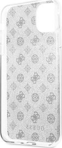 Guess Guess GUHCN65TPESI iPhone 11 Pro Max srebrny/silver hard case 4G Peony Glitter 4