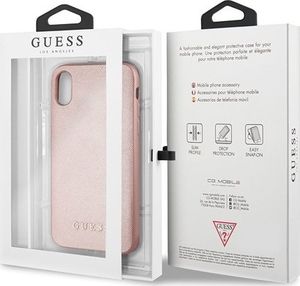 Guess Guess GUHCI65SLSAPI iPhone Xs Max różowy/pink hard case Saffiano 7