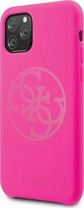 Guess Guess GUHCN58LS4GFU iPhone 11 Pro fuksja/fuchsia hard case Silicone 4G Tone On Tone 2