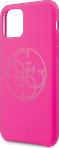 Guess Guess GUHCN58LS4GFU iPhone 11 Pro fuksja/fuchsia hard case Silicone 4G Tone On Tone 3