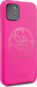 Guess Guess GUHCN58LS4GFU iPhone 11 Pro fuksja/fuchsia hard case Silicone 4G Tone On Tone 5
