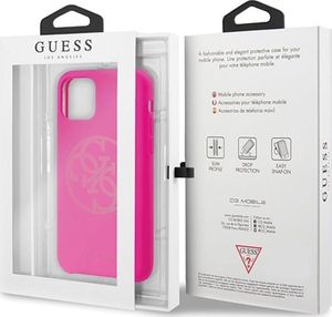Guess Guess GUHCN58LS4GFU iPhone 11 Pro fuksja/fuchsia hard case Silicone 4G Tone On Tone 7