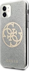 Guess Guess GUHCN61PCUGLLG iPhone 11 jasnoszary/light grey hard case Glitter 4G Circle Logo 2