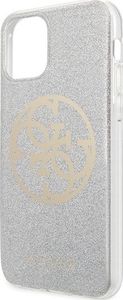 Guess Guess GUHCN61PCUGLLG iPhone 11 jasnoszary/light grey hard case Glitter 4G Circle Logo 3