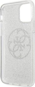 Guess Guess GUHCN61PCUGLLG iPhone 11 jasnoszary/light grey hard case Glitter 4G Circle Logo 4